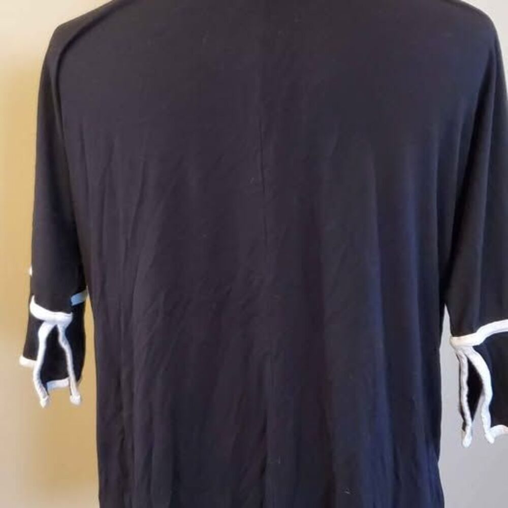 Cable & Gauge Large Ladies Black & White Blouse Top Shirt Ladies 3/4 Sleeve - Picture 6 of 10